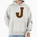 Alphabet Brown J Sports Letter J Hoodie - Novelty Apparel Men Women - T-Shirt, Sweatshirt, Hoodie