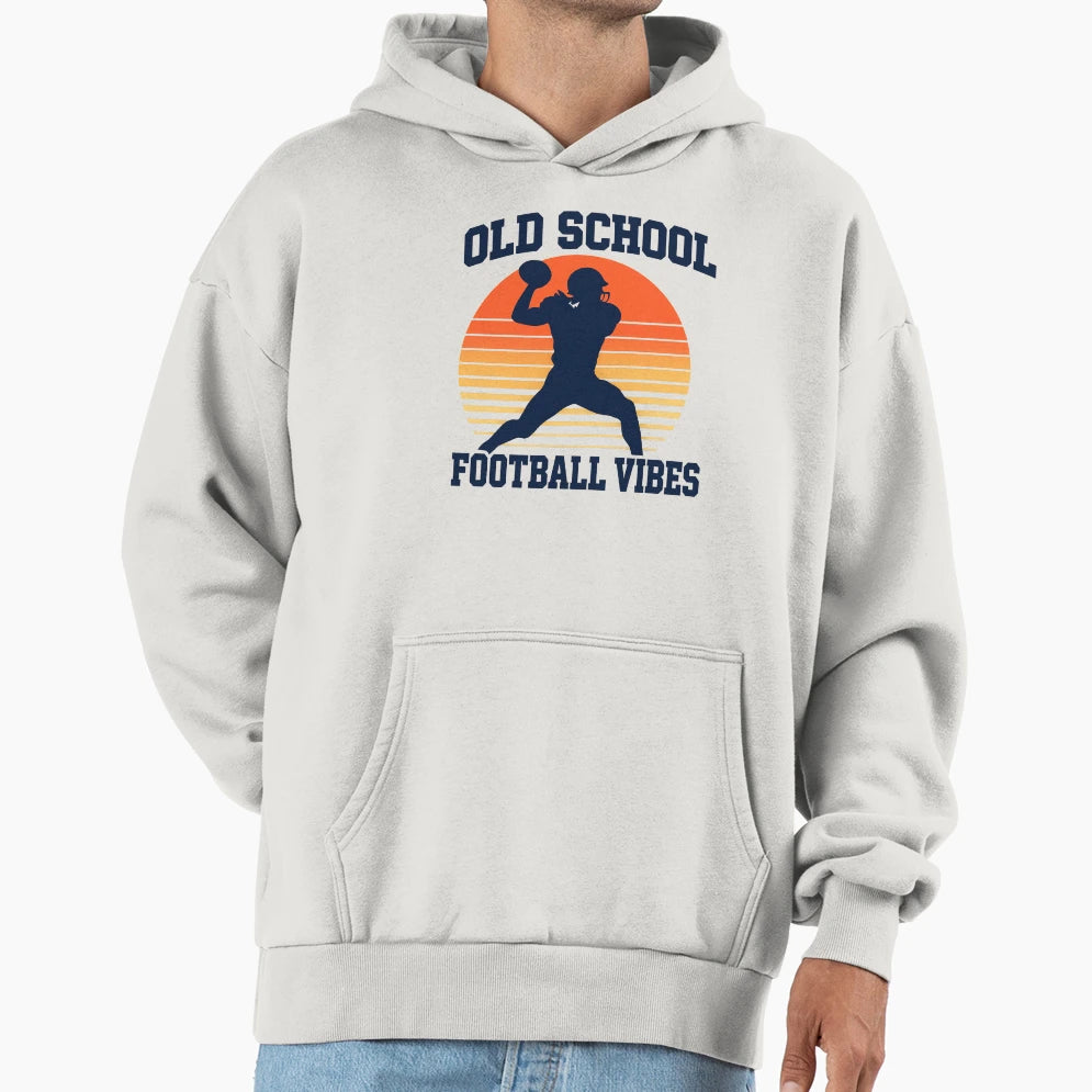 Old School Football Vibes American Hoodie - Aesthetic Graphic for Adults - T-Shirt, Sweatshirt, Hoodie