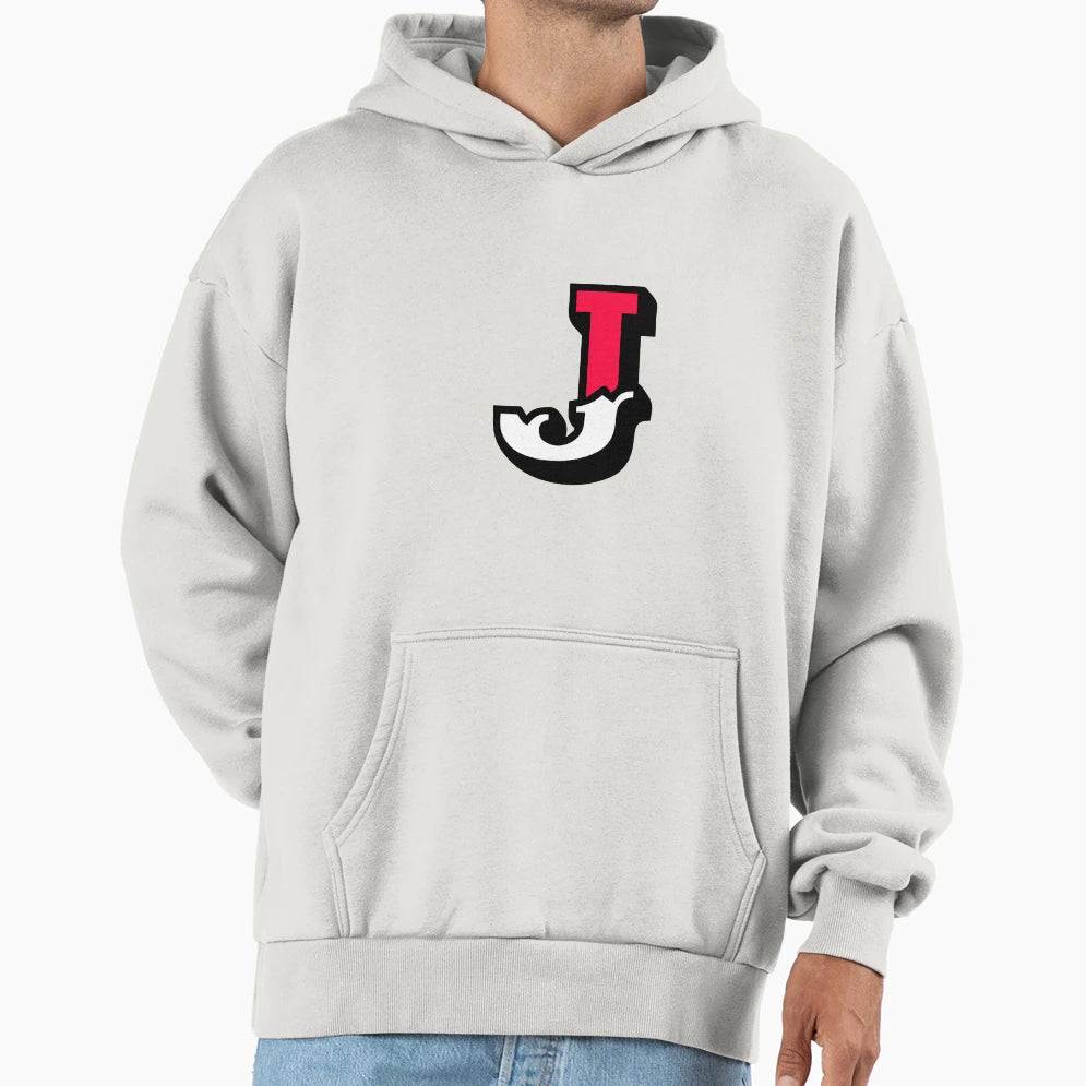 Monogram J Alphabet Scrapbooking Red Hoodie - Graphic Print for Adults - T-Shirt, Sweatshirt, Hoodie