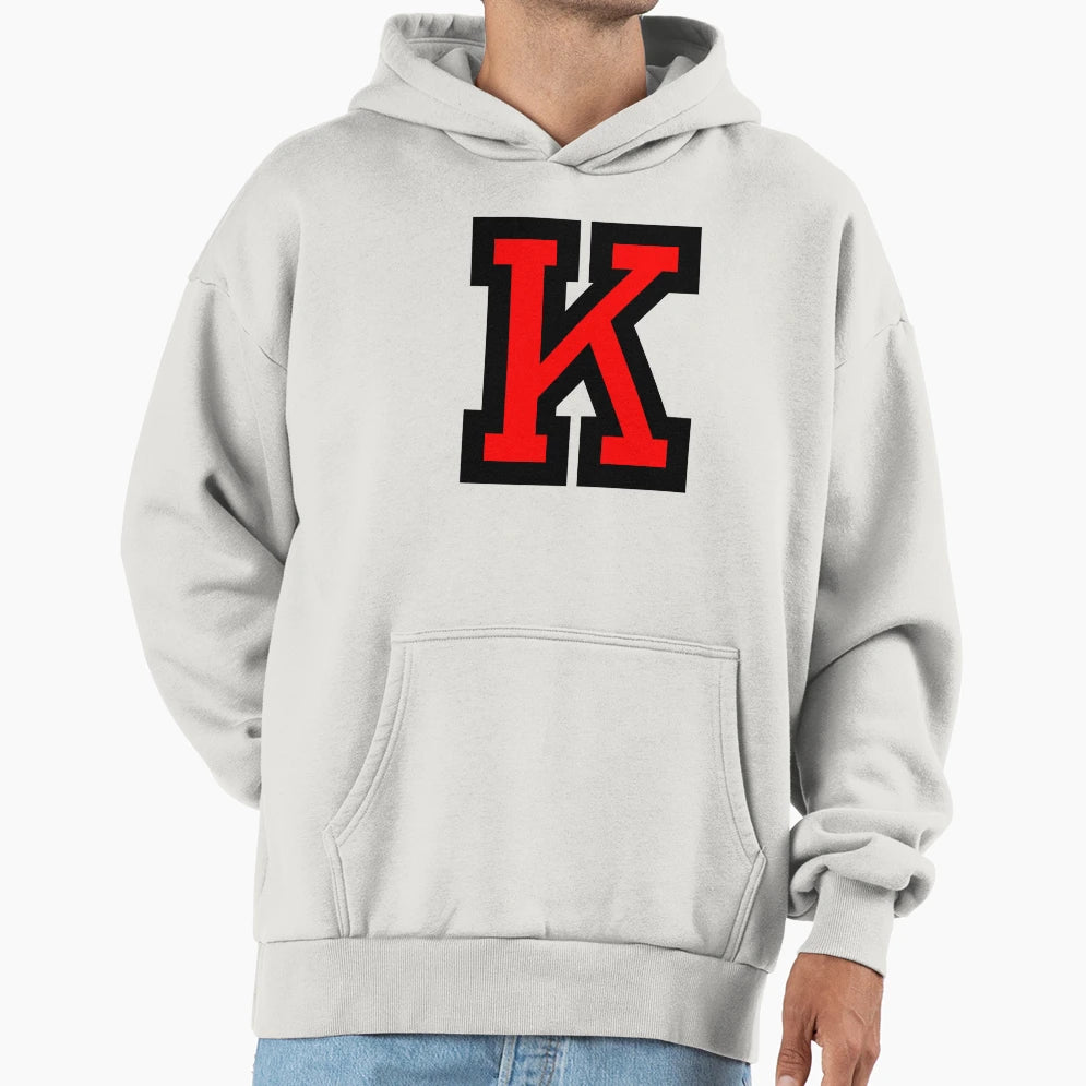 Letter K Black Red Hoodie - Custom Art Print for Adults - T-Shirt, Sweatshirt, Hoodie