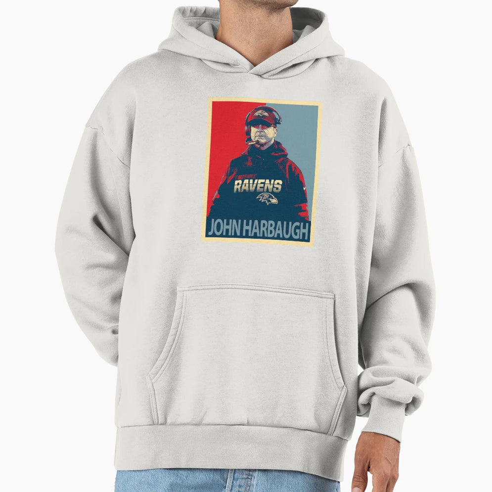 John Harbaugh Hoodie - Minimalist Print Unisex - T-Shirt, Sweatshirt, Hoodie