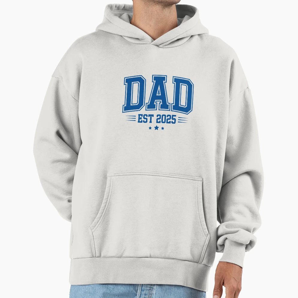 New Dad Varsity Est 2025 Gift Fathers T-Shirt - Custom Art Print Men Women - T-Shirt, Sweatshirt, Hoodie