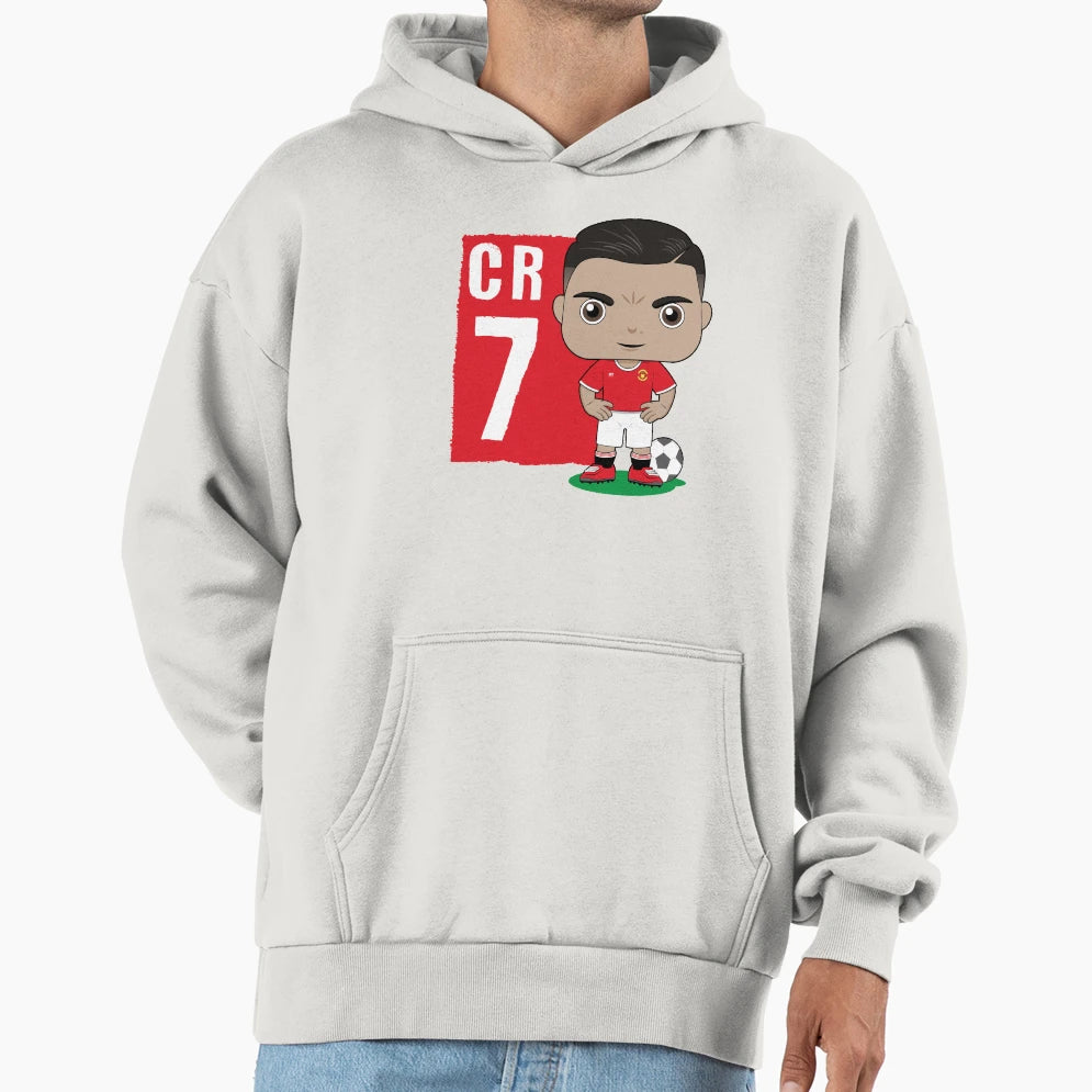 Cartoon Ronaldo Cr 7 Football Soccer Hoodie - Aesthetic Graphic Unisex - T-Shirt, Sweatshirt, Hoodie