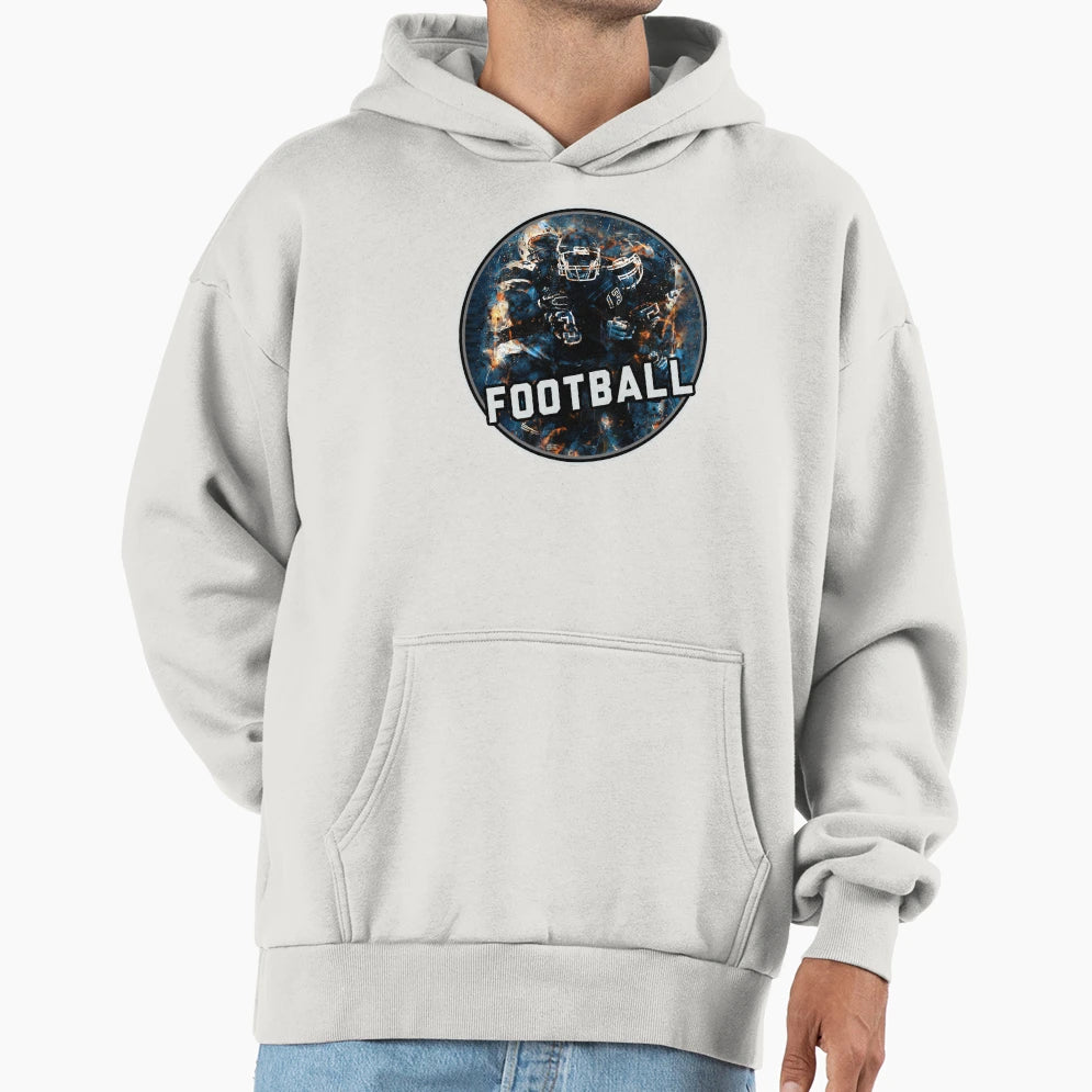 Football Team Hot Red Blue Fire Art Hoodie - Custom Art Print for Adults - T-Shirt, Sweatshirt, Hoodie