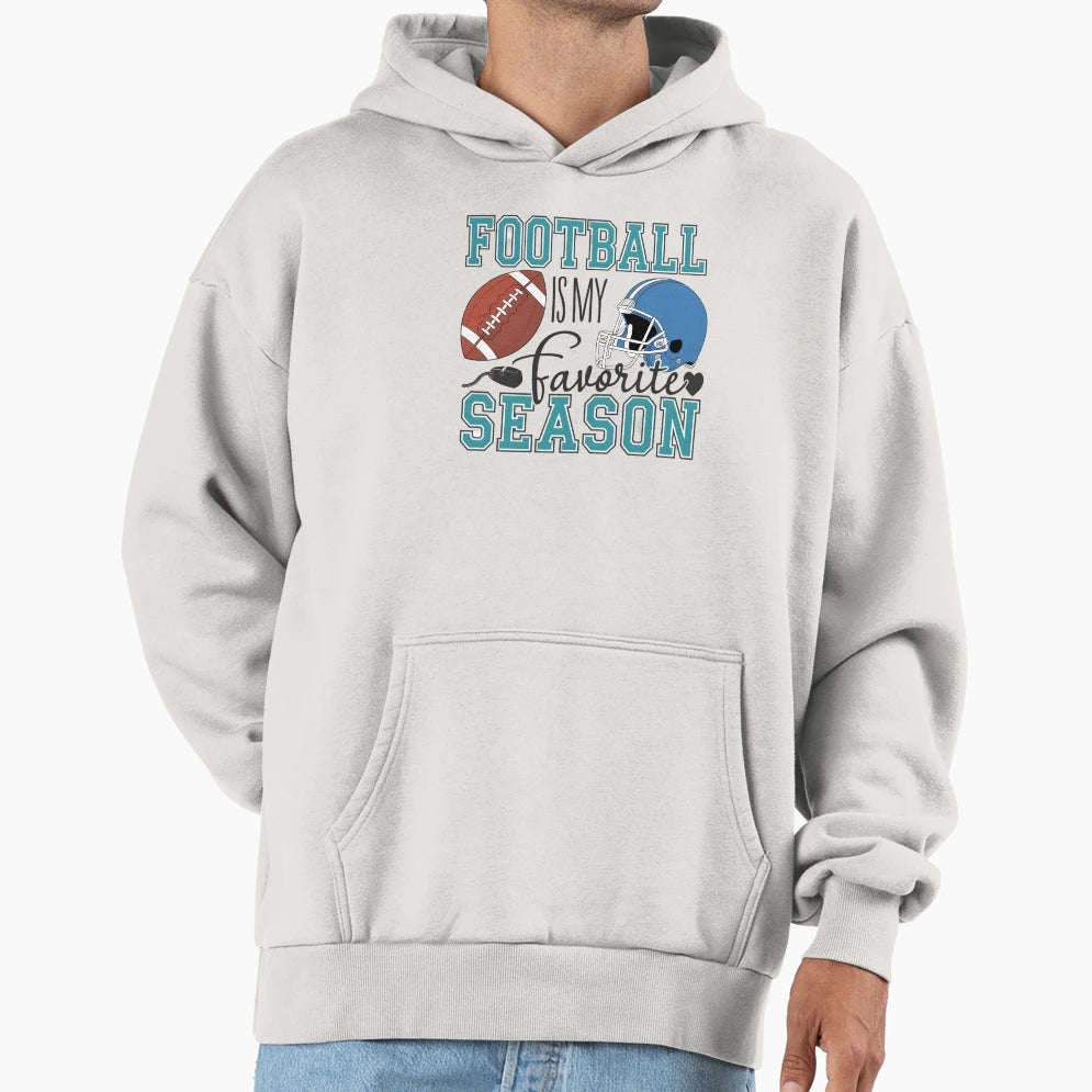 Football Is My Favorite Season Helmet Hoodie - Aesthetic Graphic Men Women - T-Shirt, Sweatshirt, Hoodie