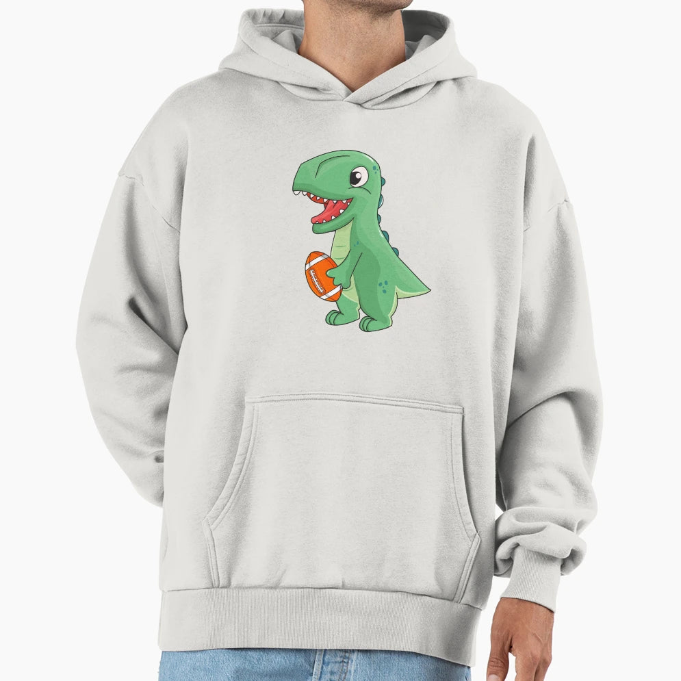Dinosaur Playing American Football Hoodie - Aesthetic Graphic for Adults - T-Shirt, Sweatshirt, Hoodie