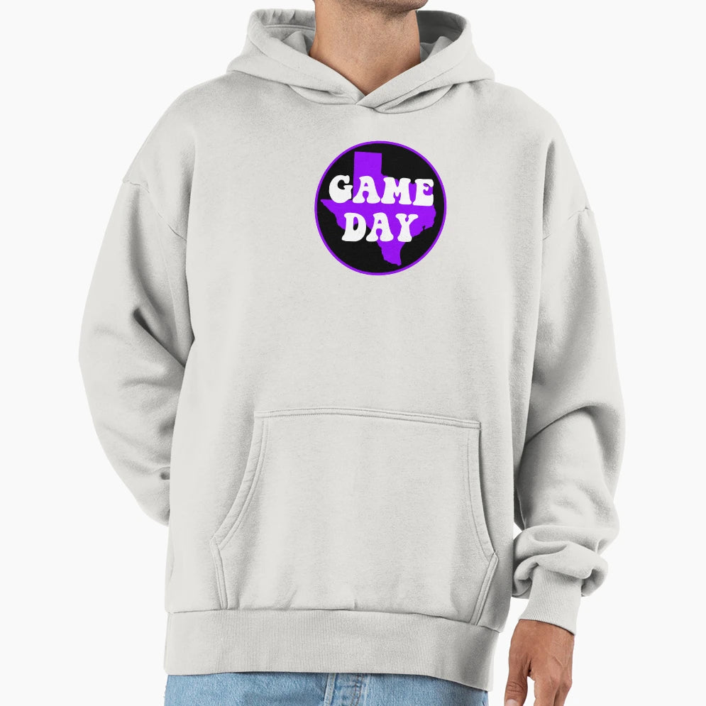 Purple Texas Game Day Hoodie - Custom Art Print Men Women - T-Shirt, Sweatshirt, Hoodie