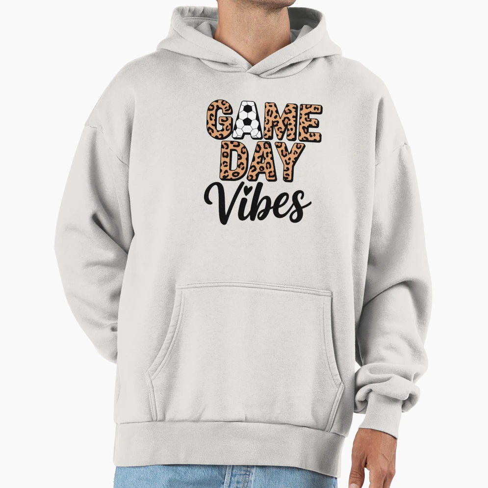 Soccer Game Day Vibes Mom Soccer Mama Hoodie - Minimalist Print Men Women - T-Shirt, Sweatshirt, Hoodie