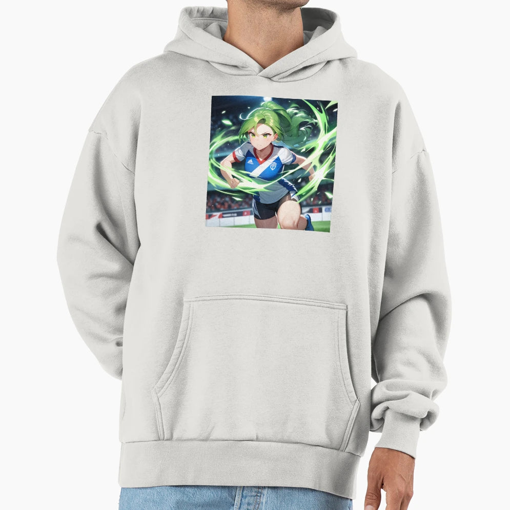 Anime Female Footballer Hoodie - Fun Novelty Design Unisex - T-Shirt, Sweatshirt, Hoodie
