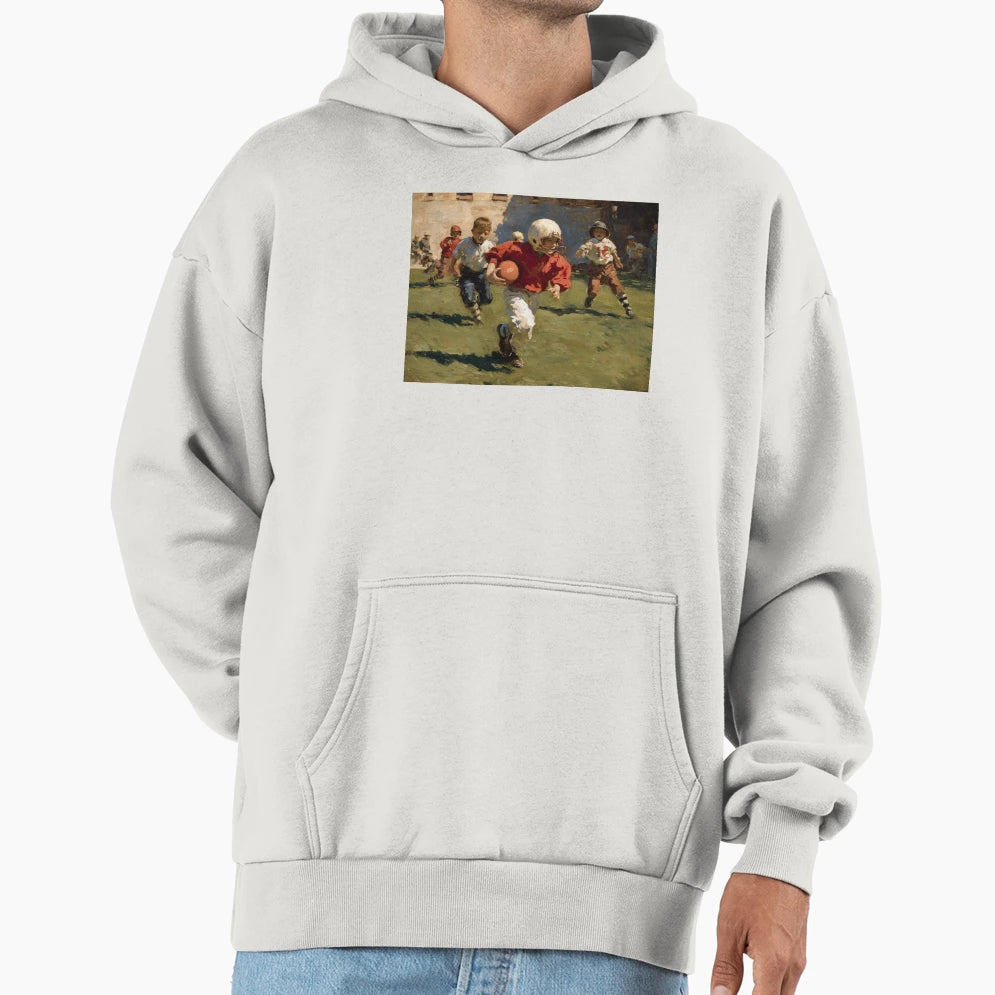 Children Playing American Football Hoodie - Trendy Graphic Unisex - T-Shirt, Sweatshirt, Hoodie