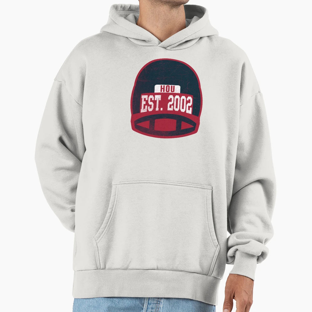 Houston Throwback Football Helmet Hoodie - Graphic Print Men Women - T-Shirt, Sweatshirt, Hoodie