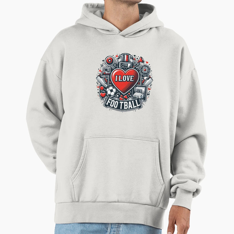 Love Game Football Inspired Hoodie - Trendy Graphic for Adults - T-Shirt, Sweatshirt, Hoodie