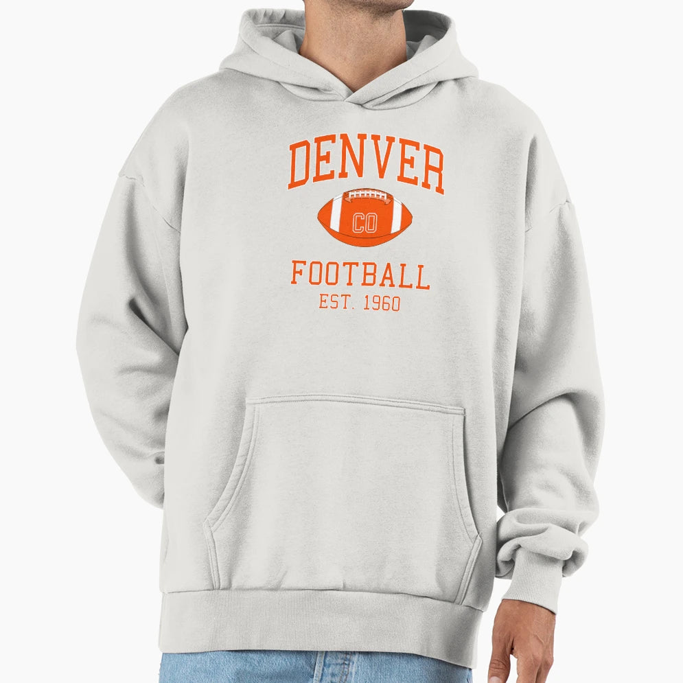 Denver Football Hoodie - Custom Art Print Unisex - T-Shirt, Sweatshirt, Hoodie