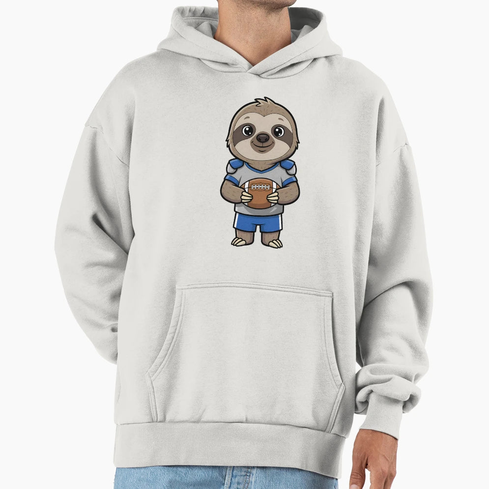 Sloth American Football Player Mascot Hoodie - Streetwear Style Unisex - T-Shirt, Sweatshirt, Hoodie