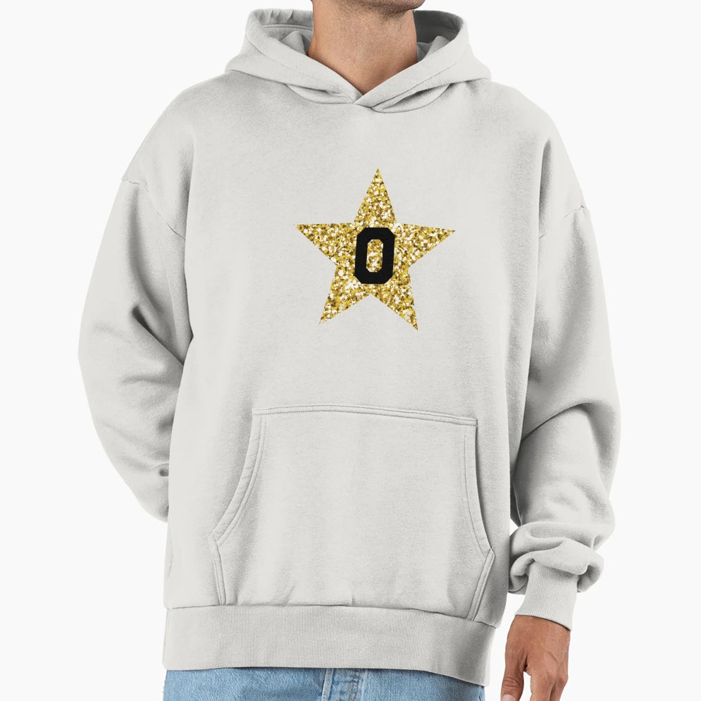 O Gold Star Hoodie - Trendy Graphic for Adults - T-Shirt, Sweatshirt, Hoodie