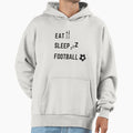 Bs7 Eat Sleep Football Hoodie - Minimalist Print Unisex - T-Shirt, Sweatshirt, Hoodie