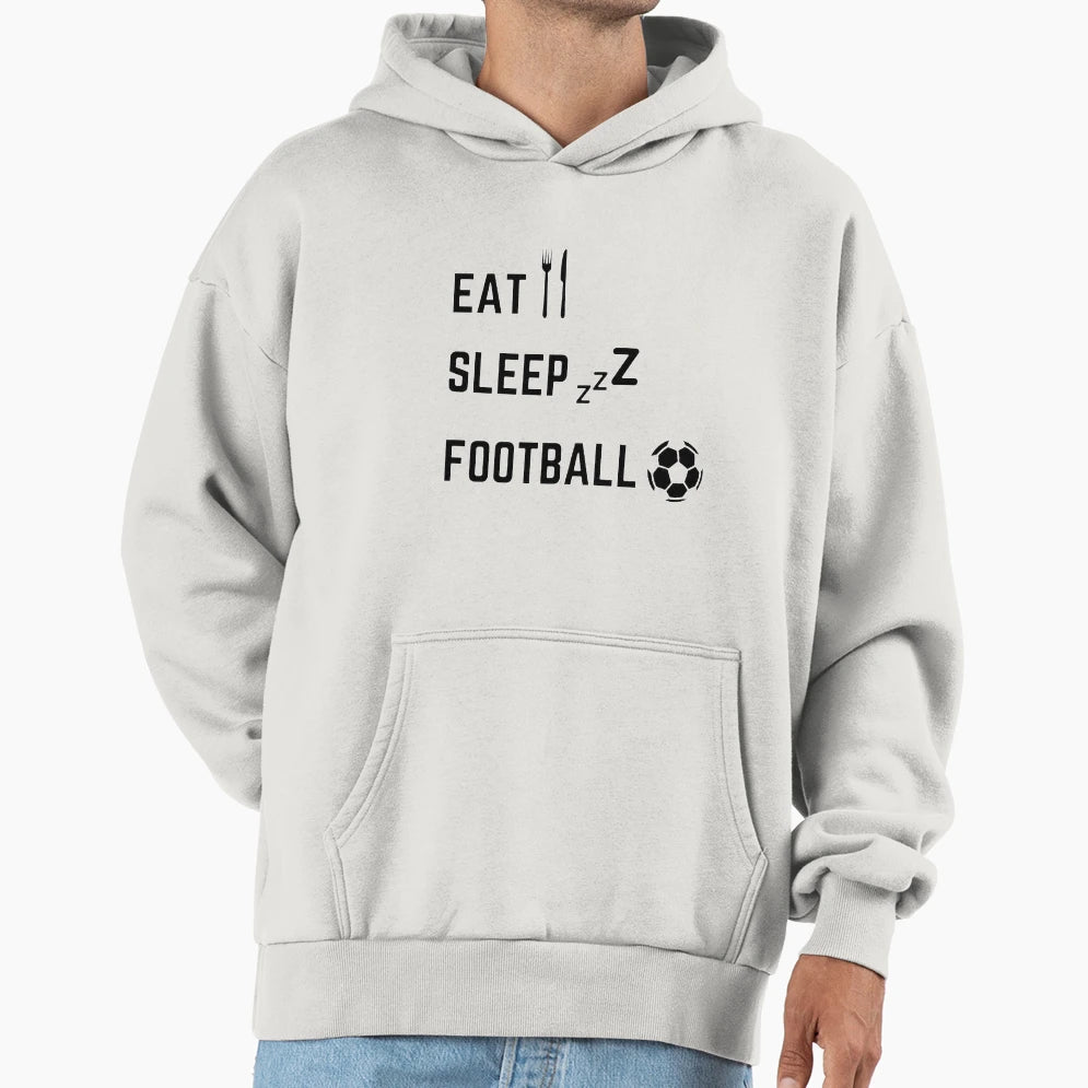 Bs7 Eat Sleep Football Hoodie - Minimalist Print Unisex - T-Shirt, Sweatshirt, Hoodie
