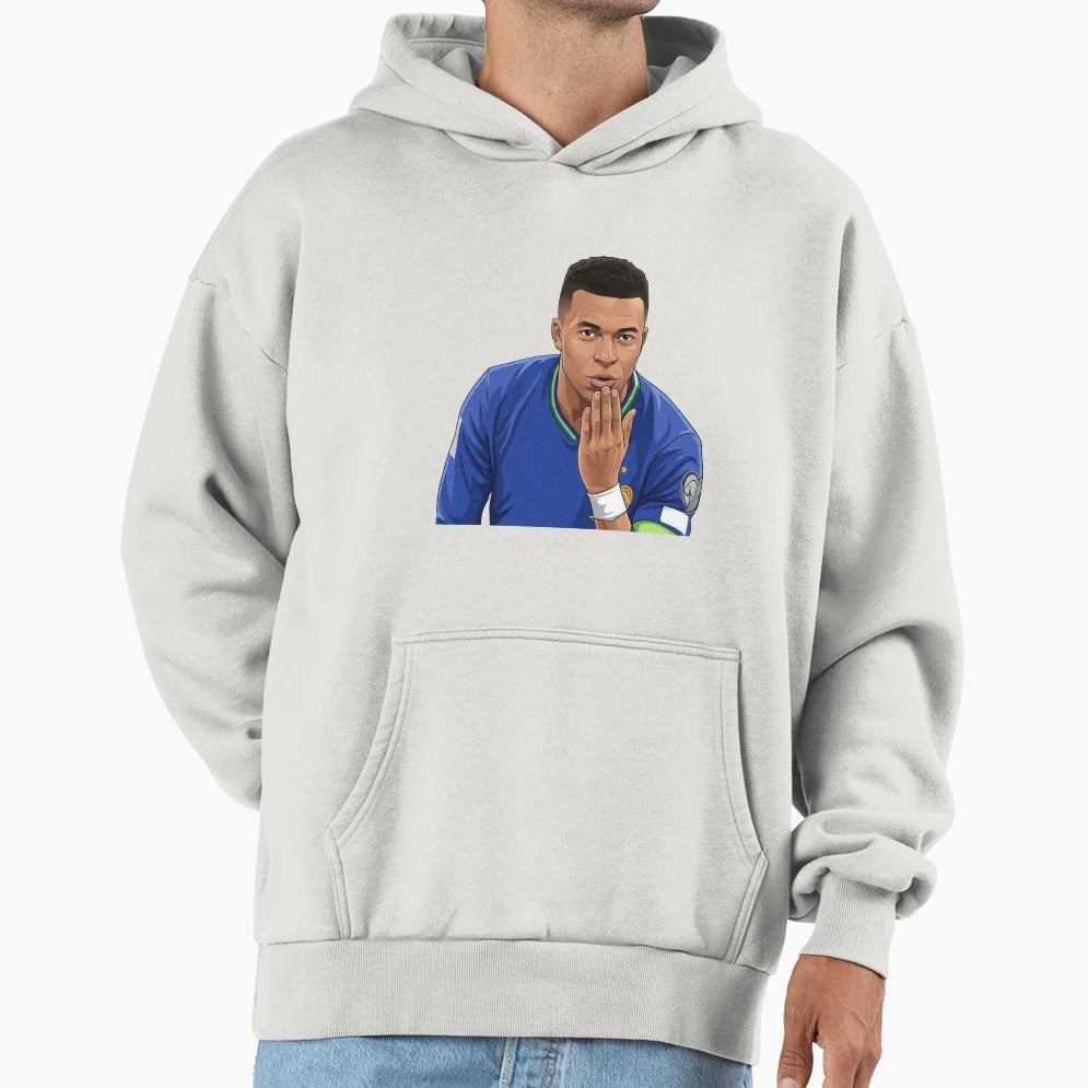 Stylized Soccer Player Hoodie - Minimalist Print Men Women - T-Shirt, Sweatshirt, Hoodie