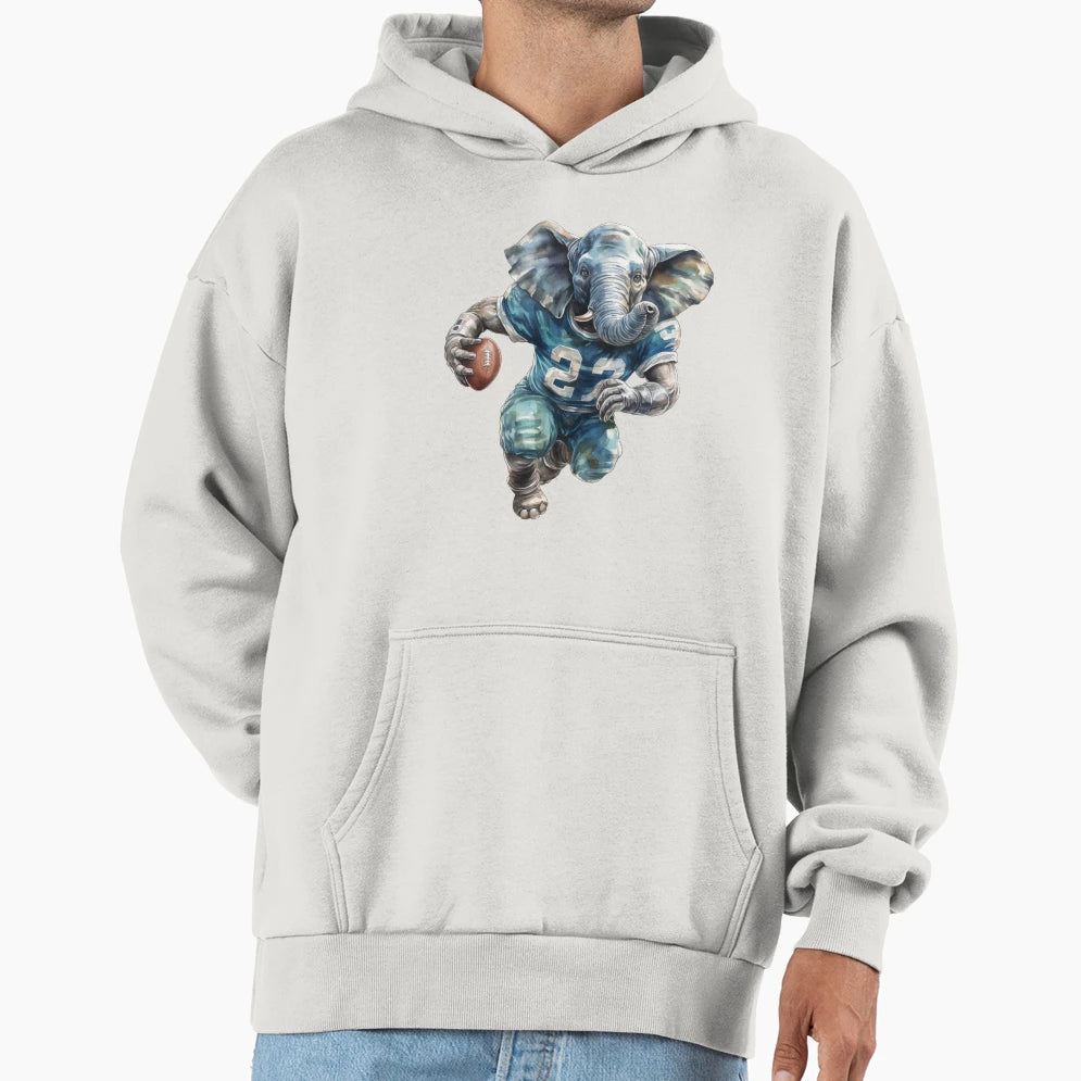 Elephant As American Football Player Hoodie - Trendy Graphic Men Women - T-Shirt, Sweatshirt, Hoodie