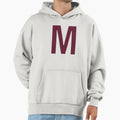 Letter M Bold Collegiate Font Varsity Hoodie - Aesthetic Graphic Unisex - T-Shirt, Sweatshirt, Hoodie