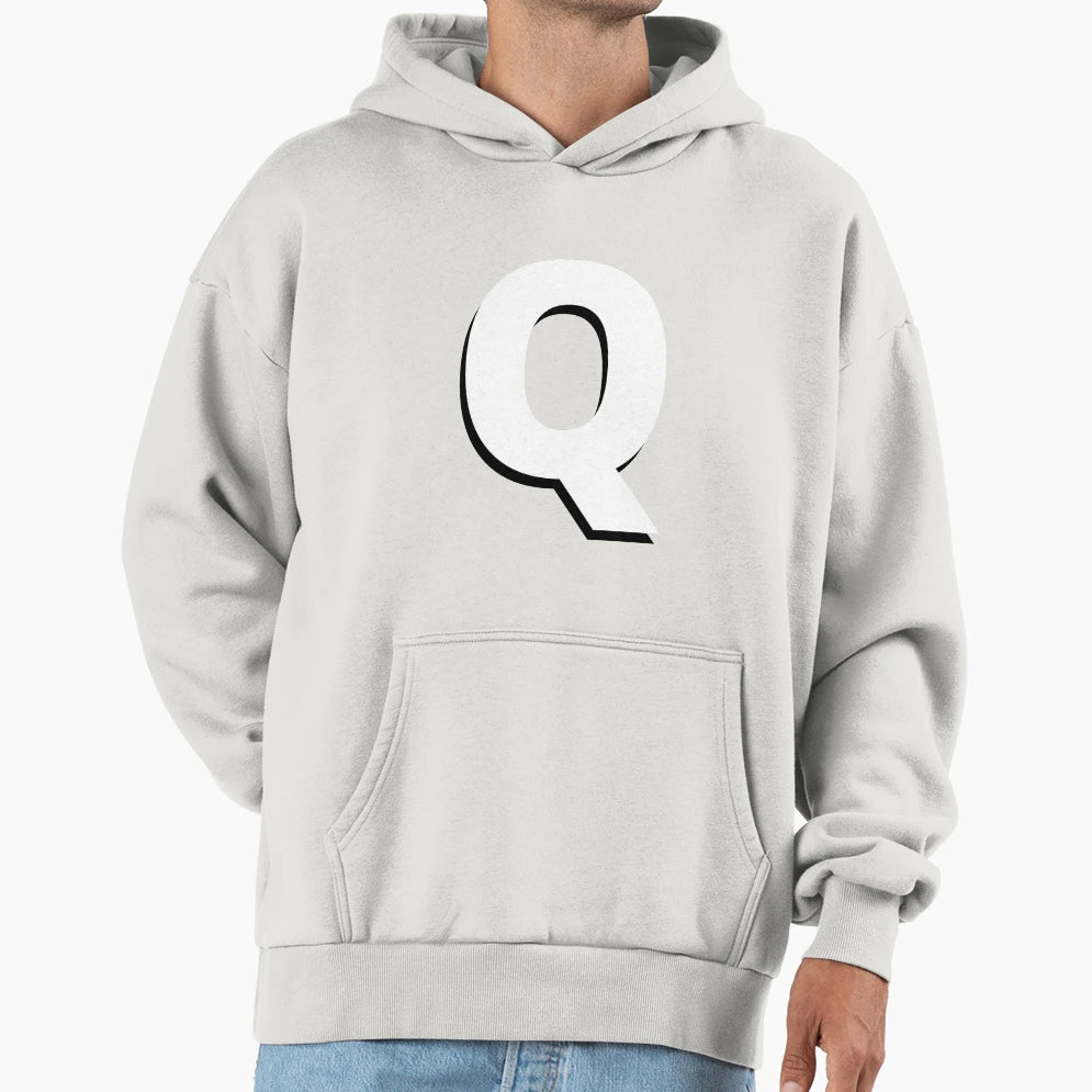 Initial Letter Q Personalised Hoodie - Casual Everyday Wear for Adults - T-Shirt, Sweatshirt, Hoodie