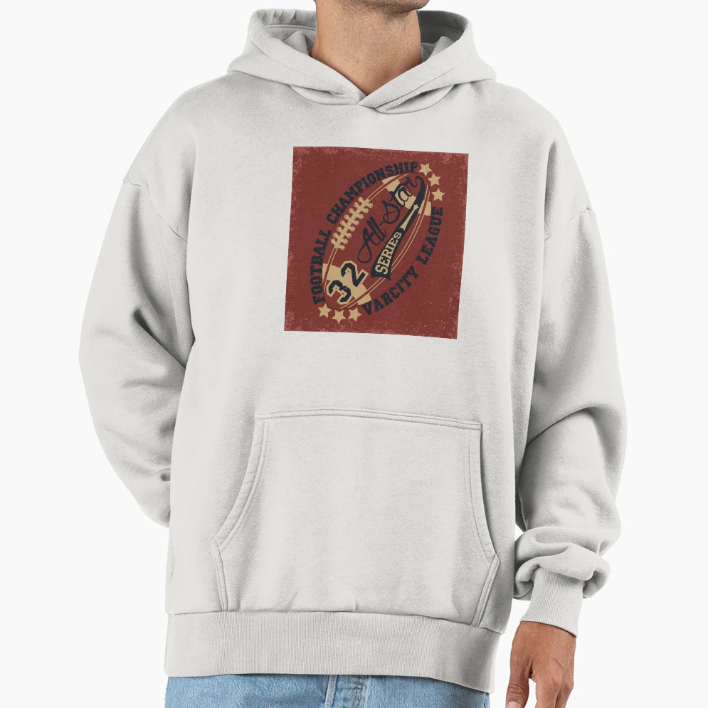 Football Championship Varsity League Hoodie - Minimalist Print Unisex - T-Shirt, Sweatshirt, Hoodie