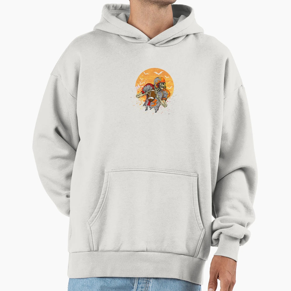 American Football Skeleton Halloween Hoodie - Minimalist Print for Adults - T-Shirt, Sweatshirt, Hoodie
