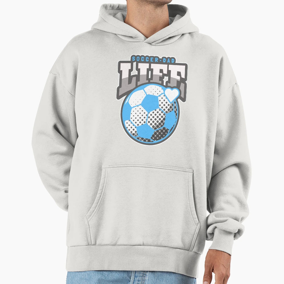 Soccer Dad Life Heart Fathers Day Hoodie - Casual Everyday Wear for Adults - T-Shirt, Sweatshirt, Hoodie