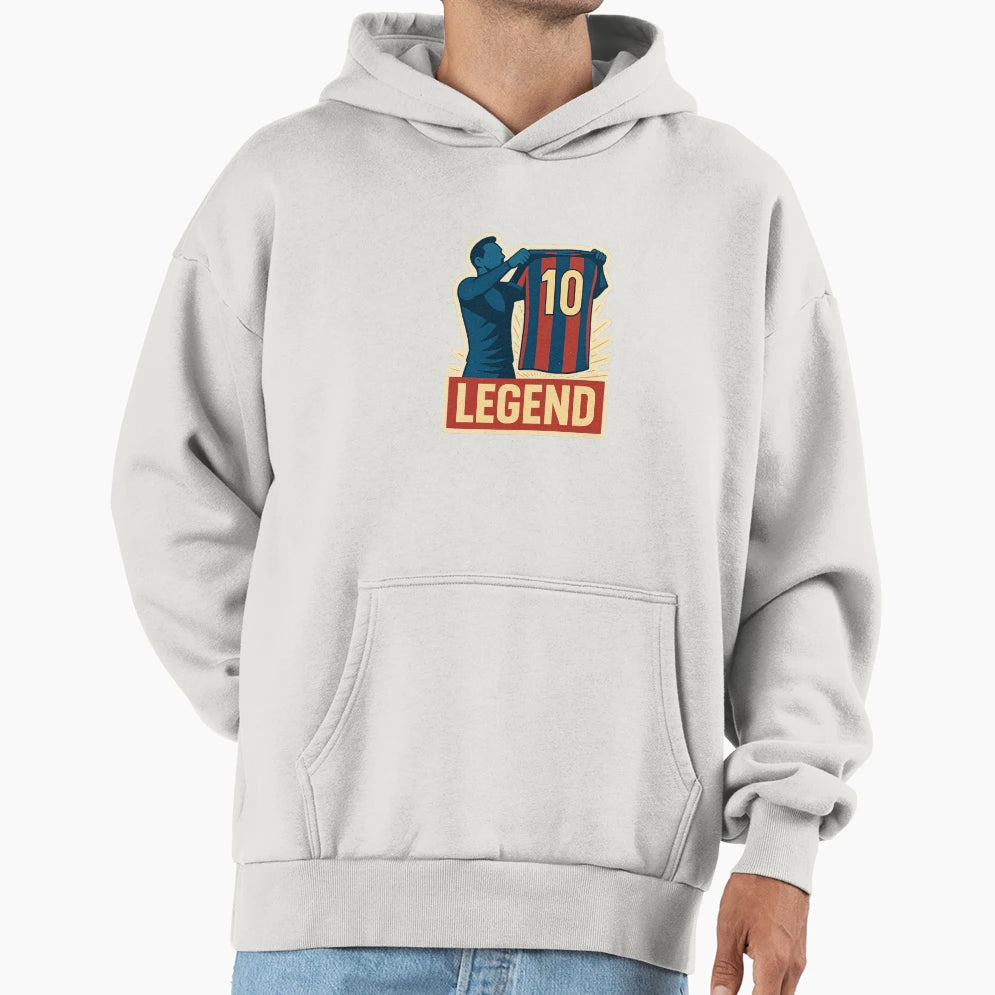 Legendary Moment Football Art Jersey 10 Hoodie - Novelty Apparel for Adults - T-Shirt, Sweatshirt, Hoodie