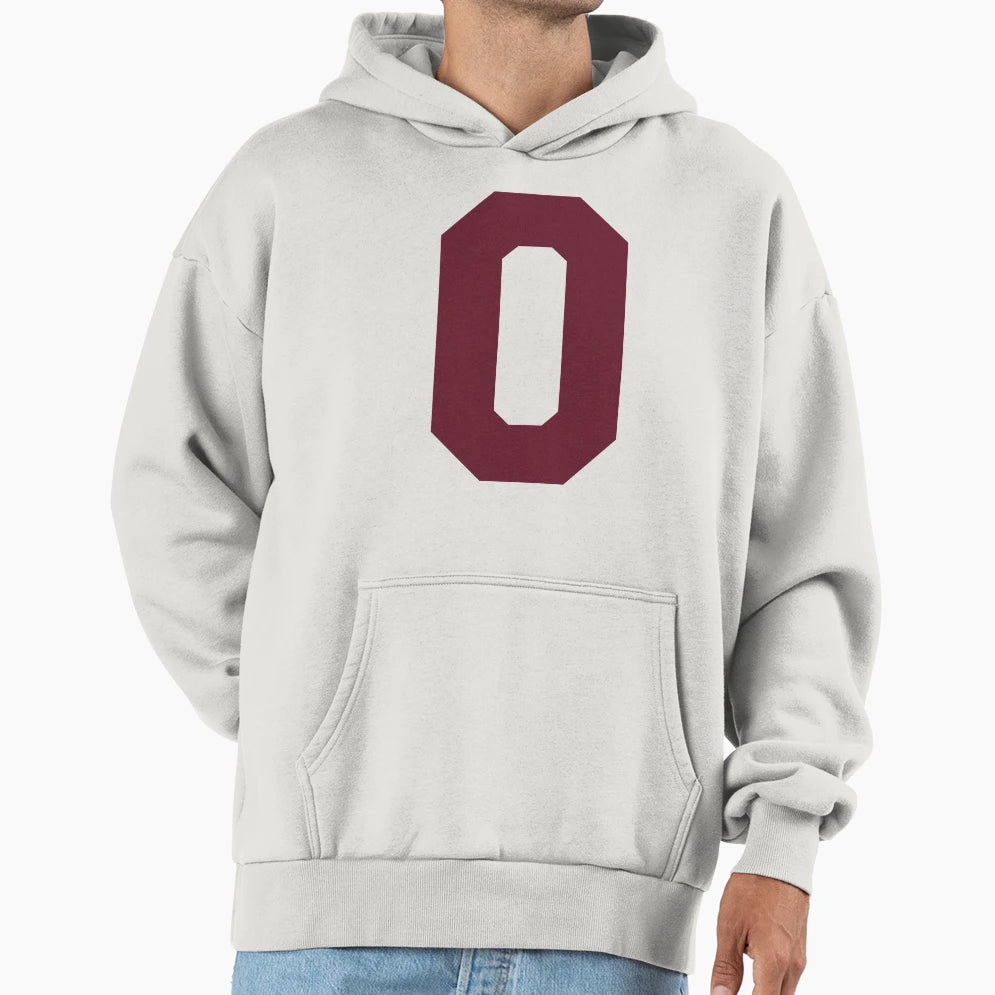 Alphabet Maroon O Sports Letter O Hoodie - Custom Art Print for Adults - T-Shirt, Sweatshirt, Hoodie