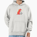 Blue Funny Cartoon Dinosaur Soccer Hoodie - Minimalist Print Unisex - T-Shirt, Sweatshirt, Hoodie