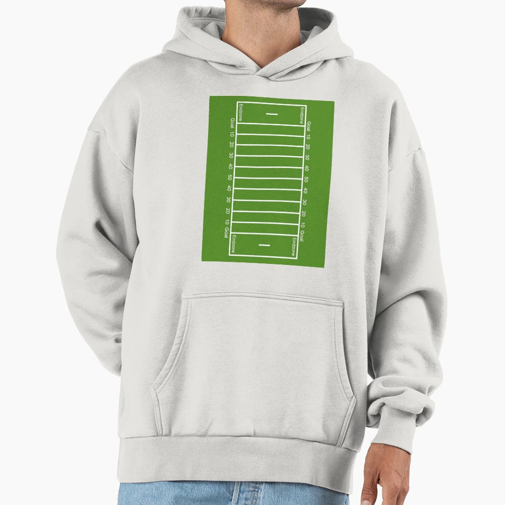 Football Field Hoodie - Minimalist Print Men Women - T-Shirt, Sweatshirt, Hoodie
