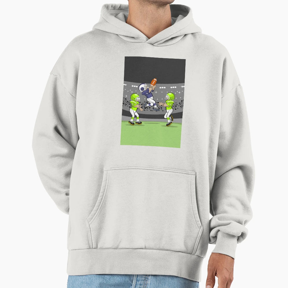 Football Player Sensational Jump Hoodie - Unique Graphic Men Women - T-Shirt, Sweatshirt, Hoodie