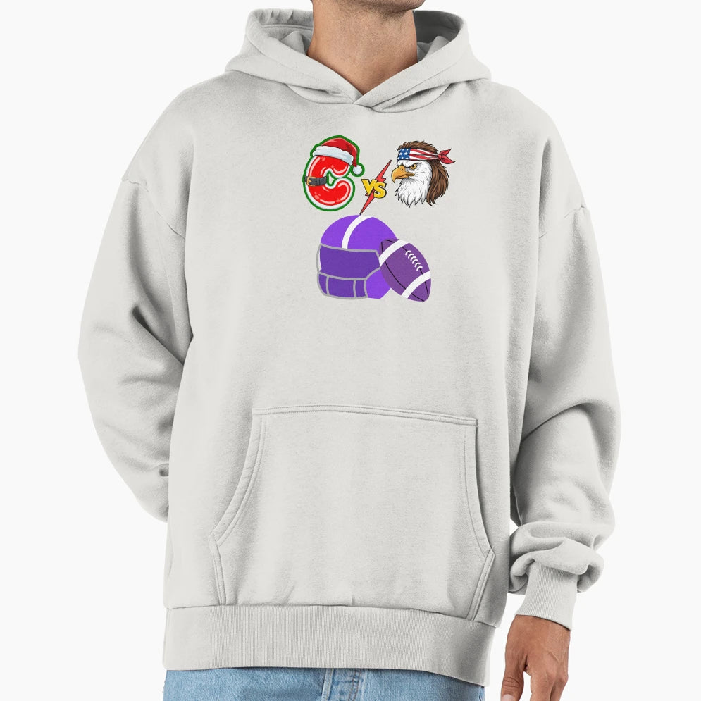 Epic Football Matchup Player Art Bold Hoodie - Minimalist Print Men Women - T-Shirt, Sweatshirt, Hoodie