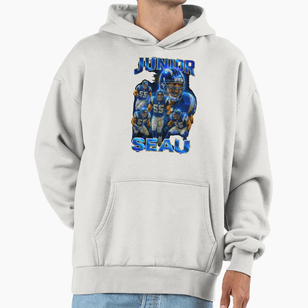 Junior Seau San Diego Chargers Football Hoodie - Custom Art Print Men Women - T-Shirt, Sweatshirt, Hoodie