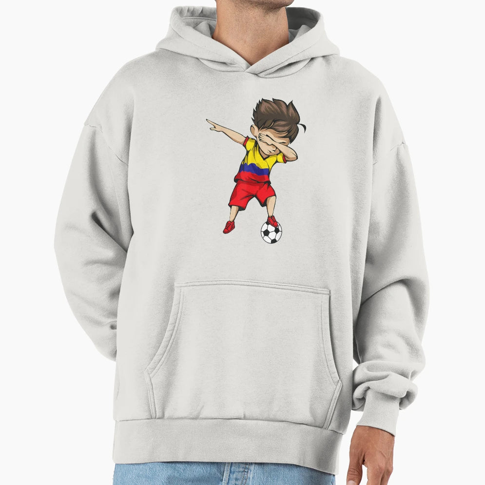 Dabbing Soccer Colombia Jersey Hoodie - Minimalist Print for Adults - T-Shirt, Sweatshirt, Hoodie