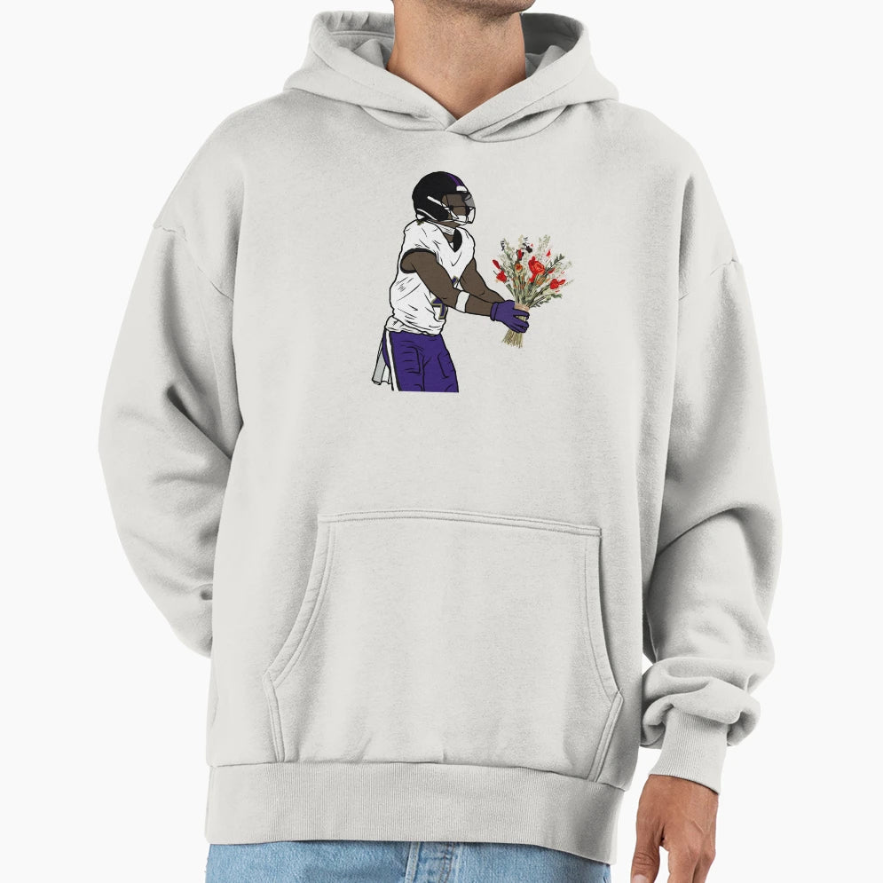 Zay Flowers Bouquet Celebration Hoodie - Minimalist Print Unisex - T-Shirt, Sweatshirt, Hoodie