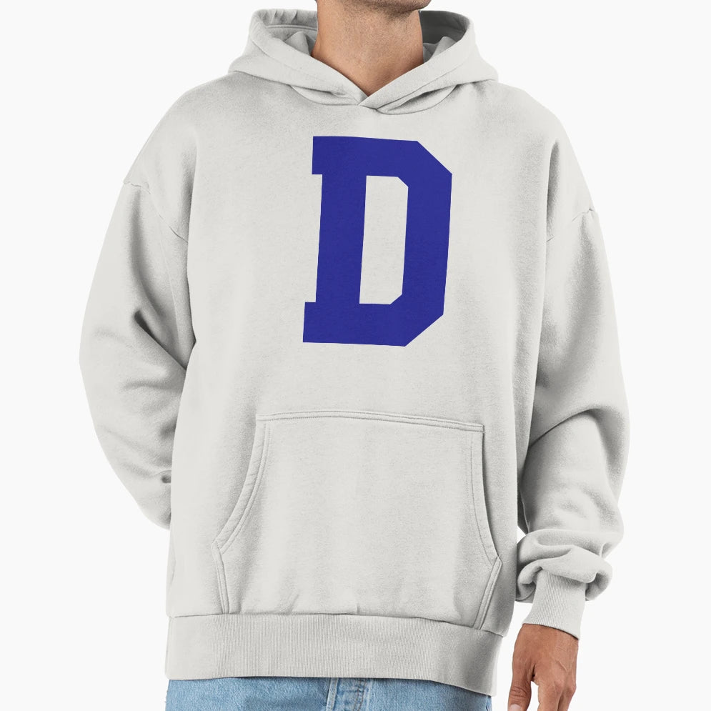 Alphabet Blue D Sports Letter D Hoodie - Custom Art Print for Adults - T-Shirt, Sweatshirt, Hoodie
