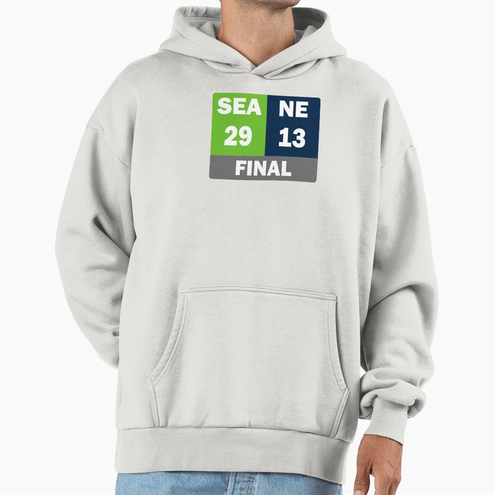Super Bowl 2026 Final Score Hoodie - Minimalist Print Men Women - T-Shirt, Sweatshirt, Hoodie