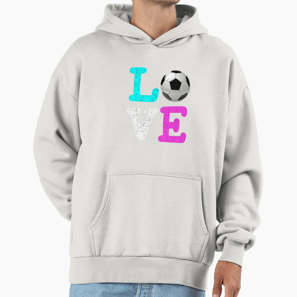 Fun Soccer Love Gift Hoodie - Minimalist Print for Adults - T-Shirt, Sweatshirt, Hoodie