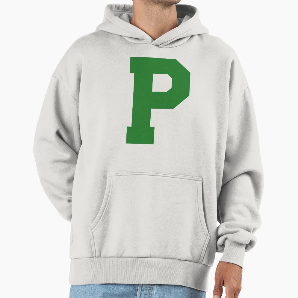 Alphabet Green P Sports Letter P Hoodie - Casual Everyday Wear Men Women - T-Shirt, Sweatshirt, Hoodie