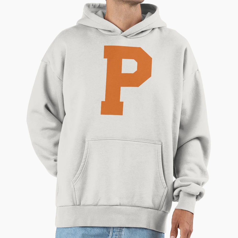 Alphabet Orange P Sports Letter P Hoodie - Custom Art Print for Adults - T-Shirt, Sweatshirt, Hoodie