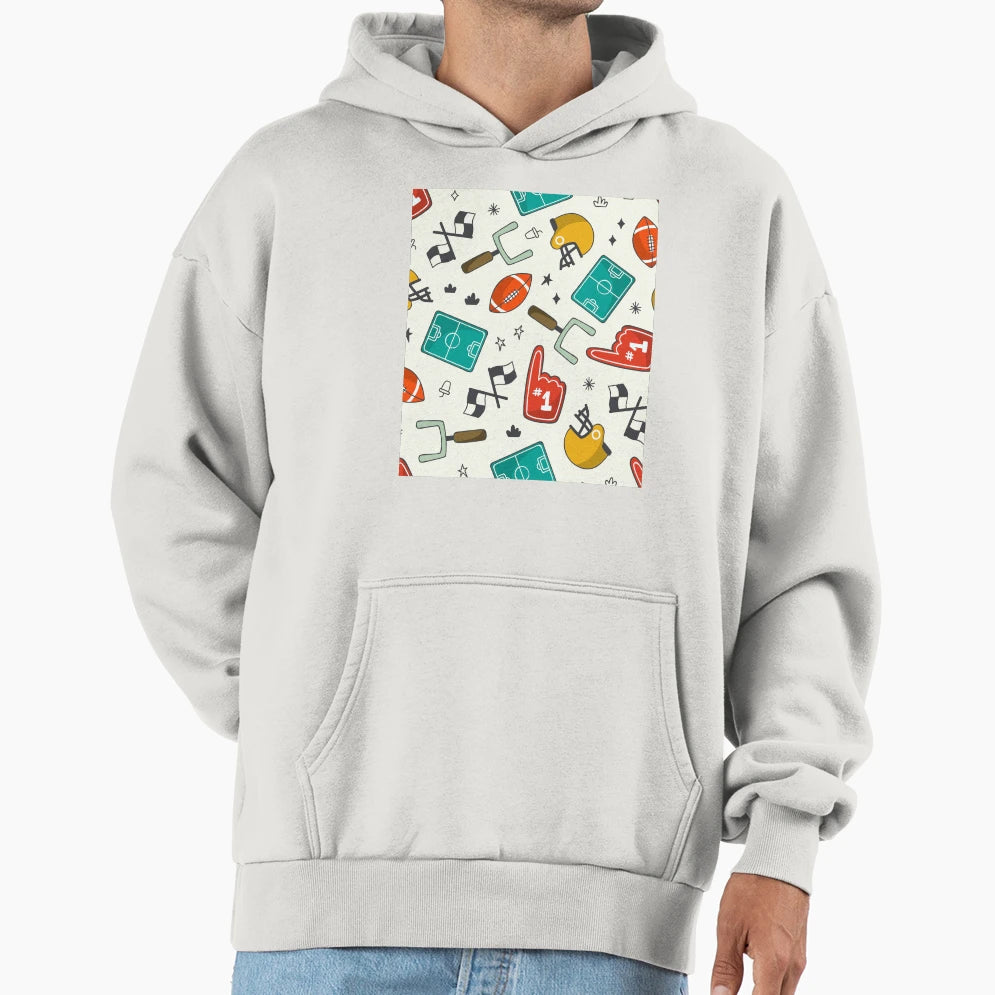 Rugby Sports Pattern Hoodie - Unique Graphic Men Women - T-Shirt, Sweatshirt, Hoodie