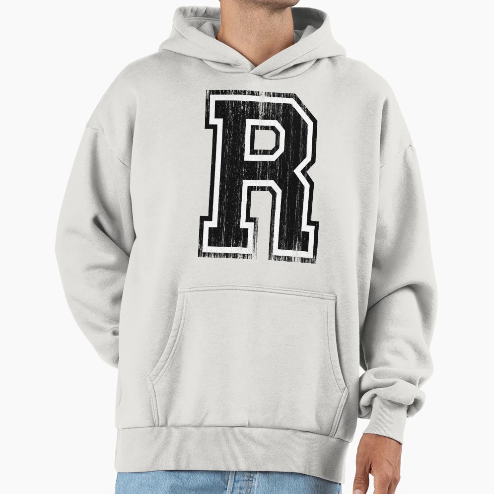 Big Varsity Letter R Hoodie - Trendy Graphic Unisex - T-Shirt, Sweatshirt, Hoodie