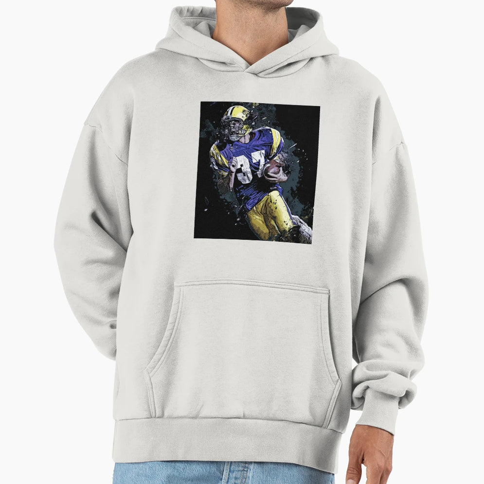 American Footballer Cartoon Hoodie - Casual Everyday Wear Men Women - T-Shirt, Sweatshirt, Hoodie
