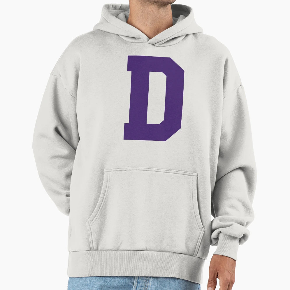 Alphabet Purple D Sports Letter D Hoodie - Streetwear Style Men Women - T-Shirt, Sweatshirt, Hoodie
