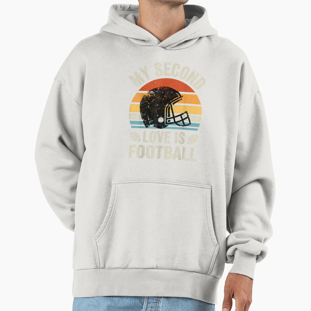 My Second Love Is Football Hoodie - Minimalist Print Unisex - T-Shirt, Sweatshirt, Hoodie