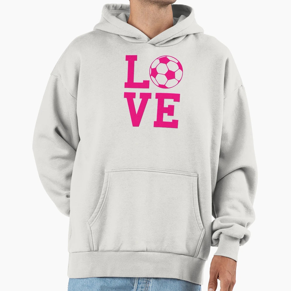 Soccer Heart Gift Valentines Day Hoodie - Minimalist Print Unisex - T-Shirt, Sweatshirt, Hoodie