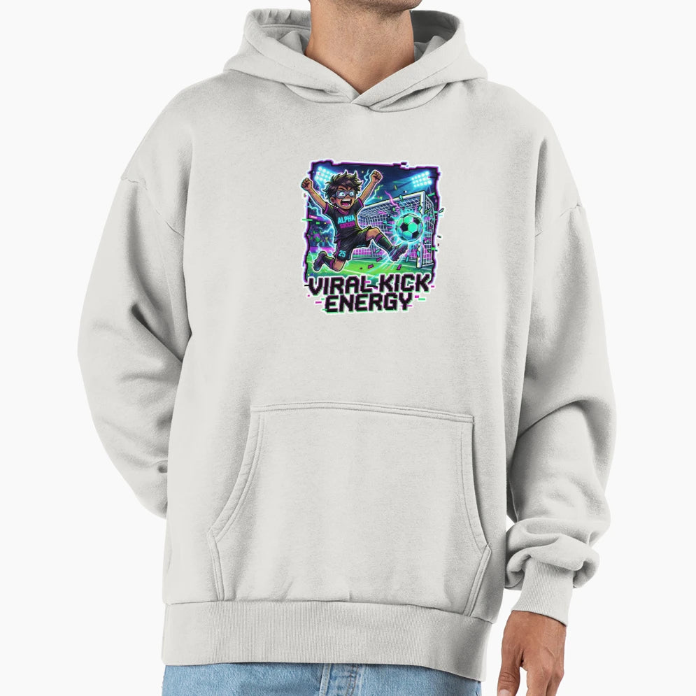 Viral Kick Energy Soccer Anime Sports Art Hoodie - Graphic Print for Adults - T-Shirt, Sweatshirt, Hoodie