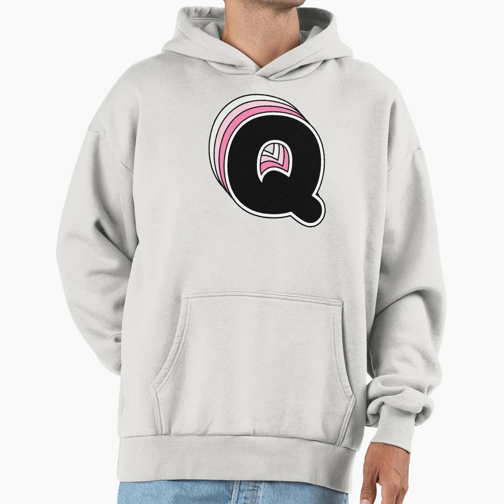Q Letter Alphabet Hoodie - Fun Novelty Design for Adults - T-Shirt, Sweatshirt, Hoodie